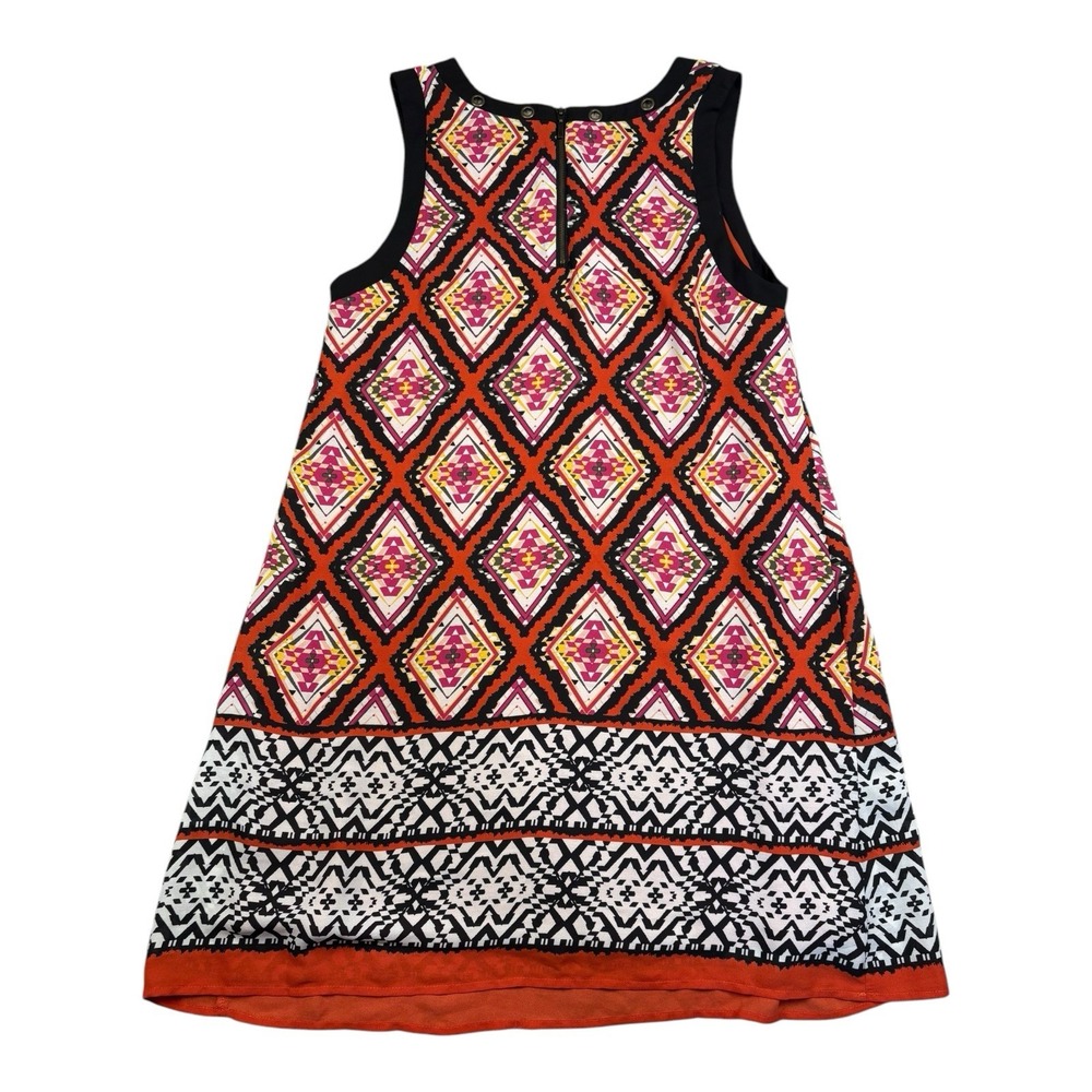 Takara Sleeveless Shift Dress Size Medium Multicolor Geometric Boho Tribal Print - Picture 2 of 9